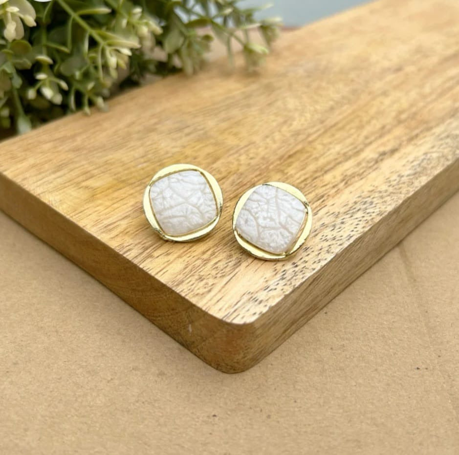 Work Place Wonders White Stud Earrings