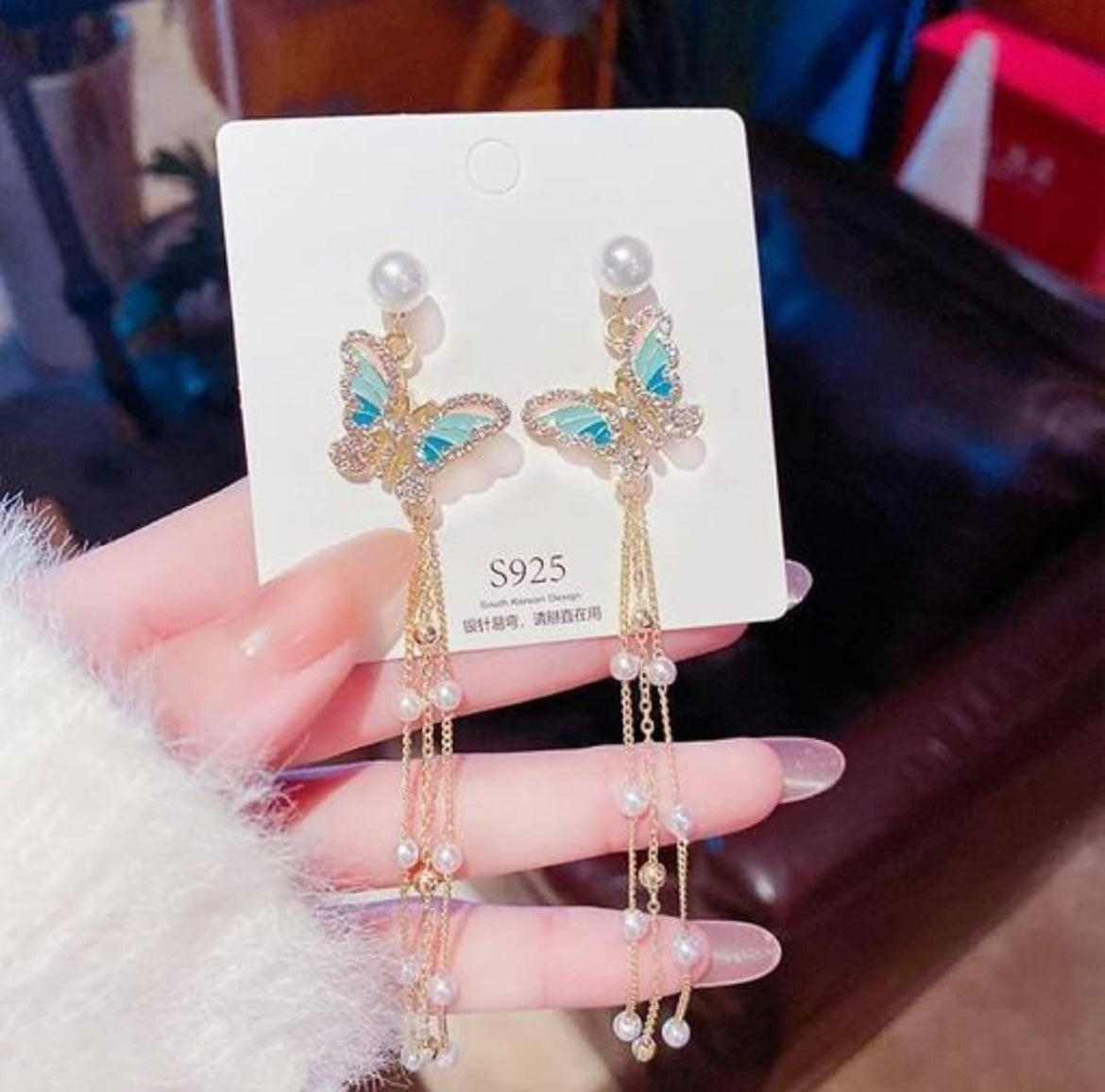 Butterfly Dangle Statement Earrings