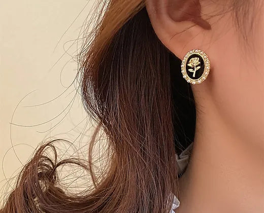 Midnight's Rose Earrings
