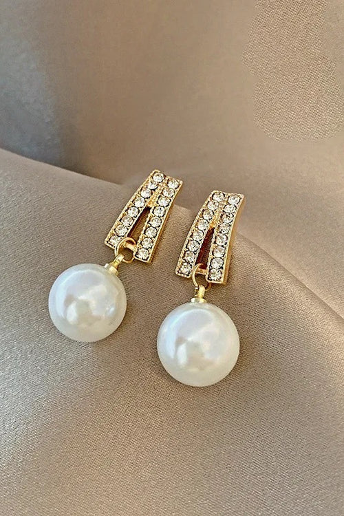 Glittery Glitter Pearl Drop Earrings
