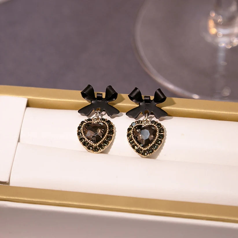 Bling Blogger Black Bow Earrings