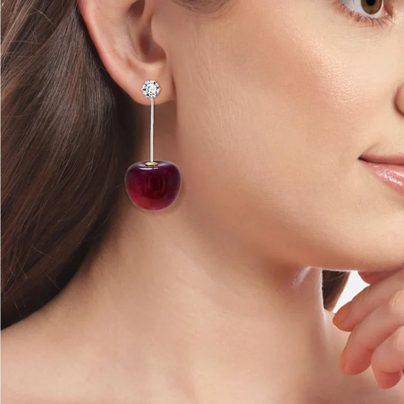 Cherry Long Drop Earrings