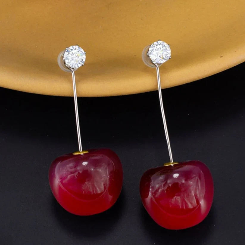 Cherry Long Drop Earrings