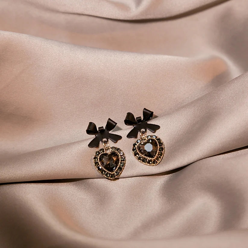 Bling Blogger Black Bow Earrings