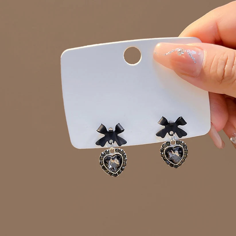 Bling Blogger Black Bow Earrings