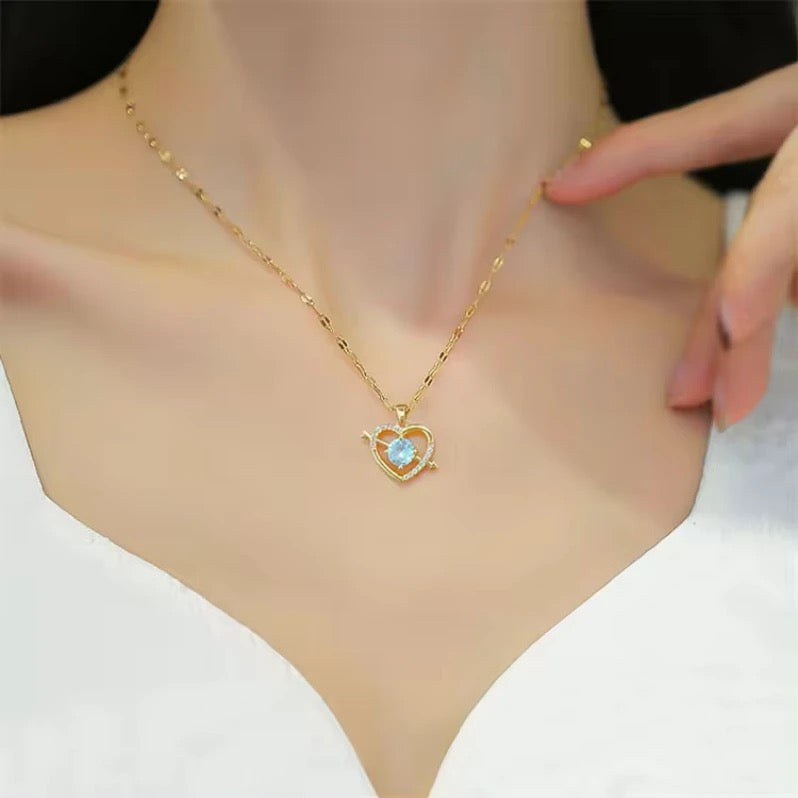 Golden Cupid Arrow Pendant Necklace