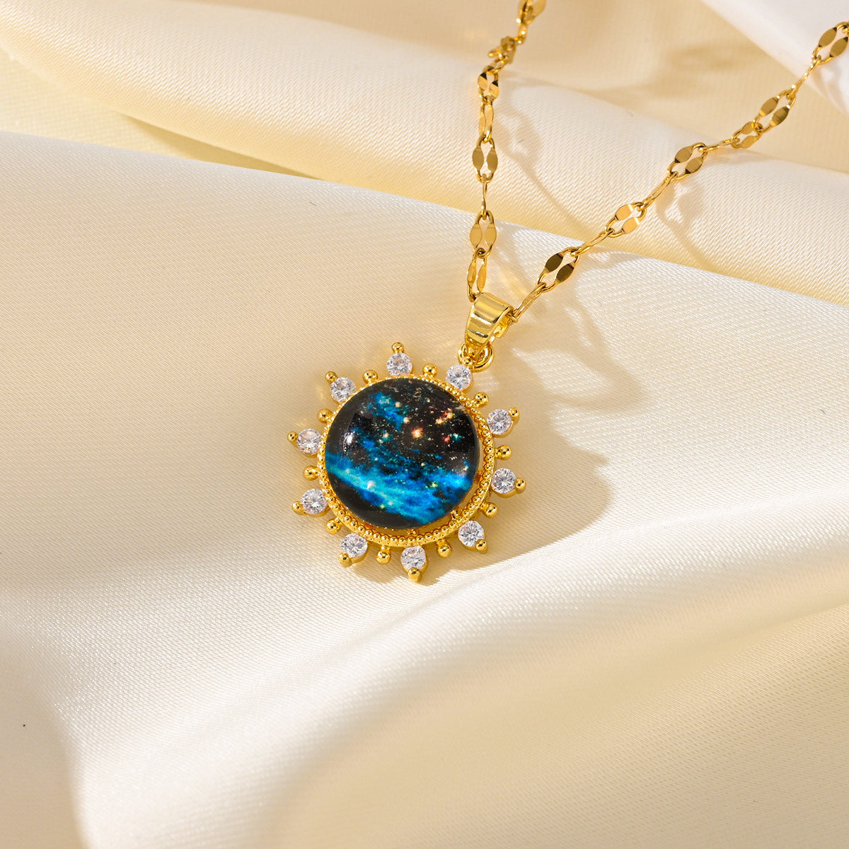 Dreamy Universe Stainless Steel Blue Necklace