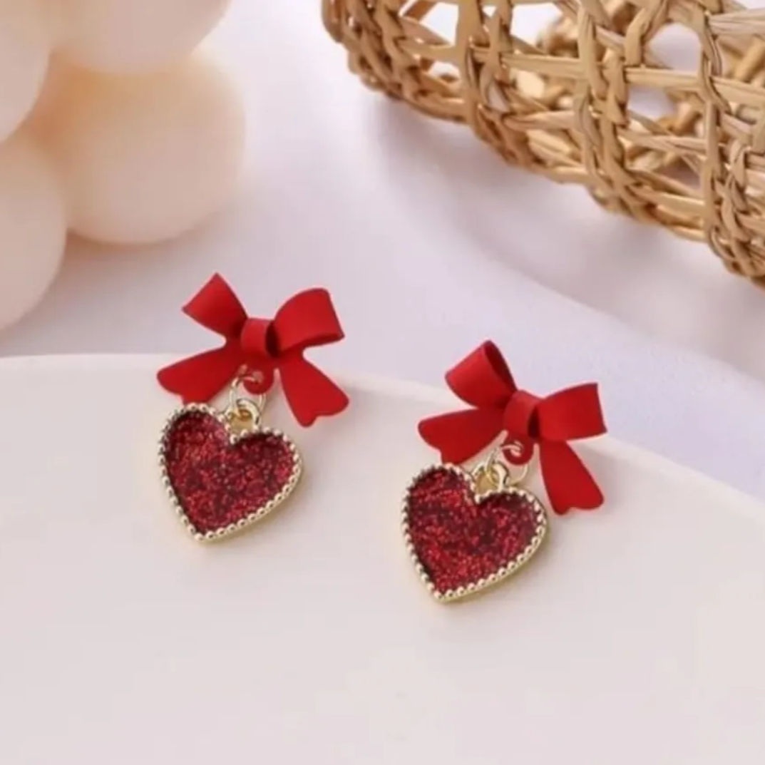Red Bowknot Earrings