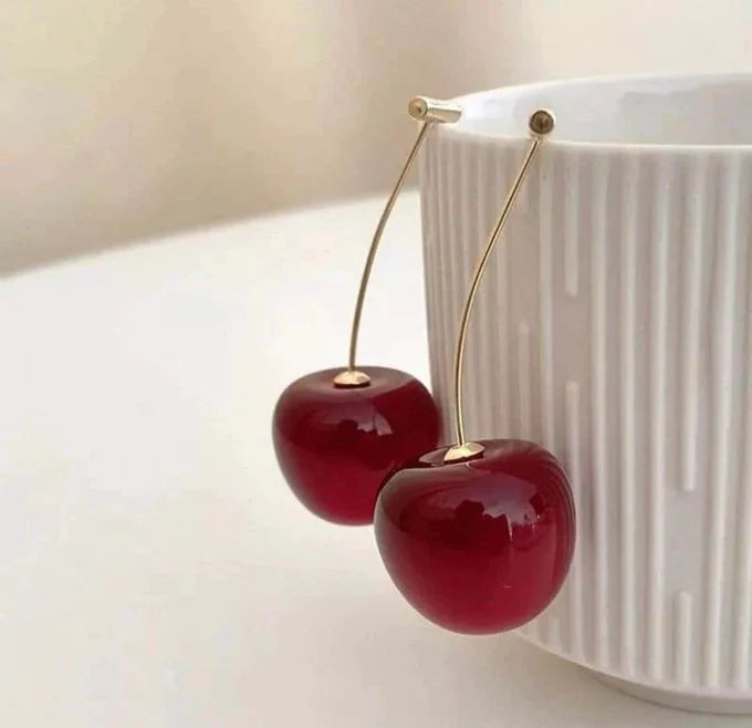Red Cherry Statement Earrings