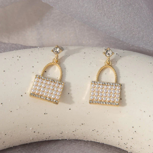 White Pearl Clutch Earrings