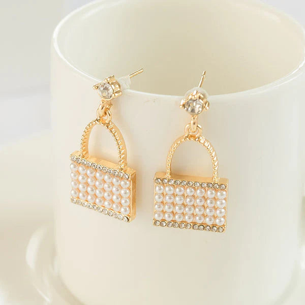White Pearl Clutch Earrings