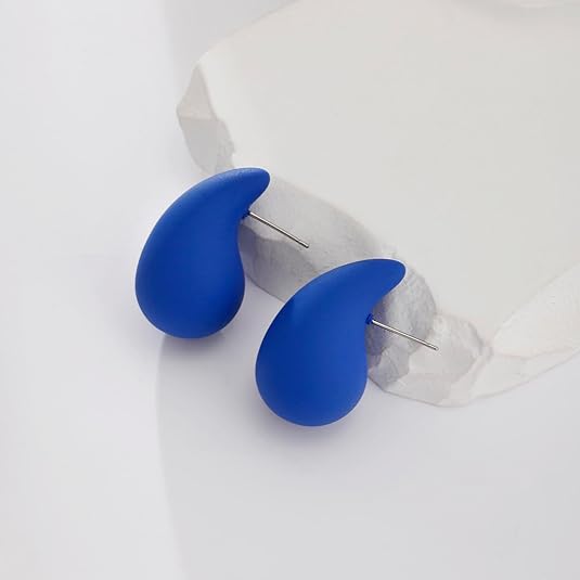 Royal Blue Tear Drop Stud Earrings