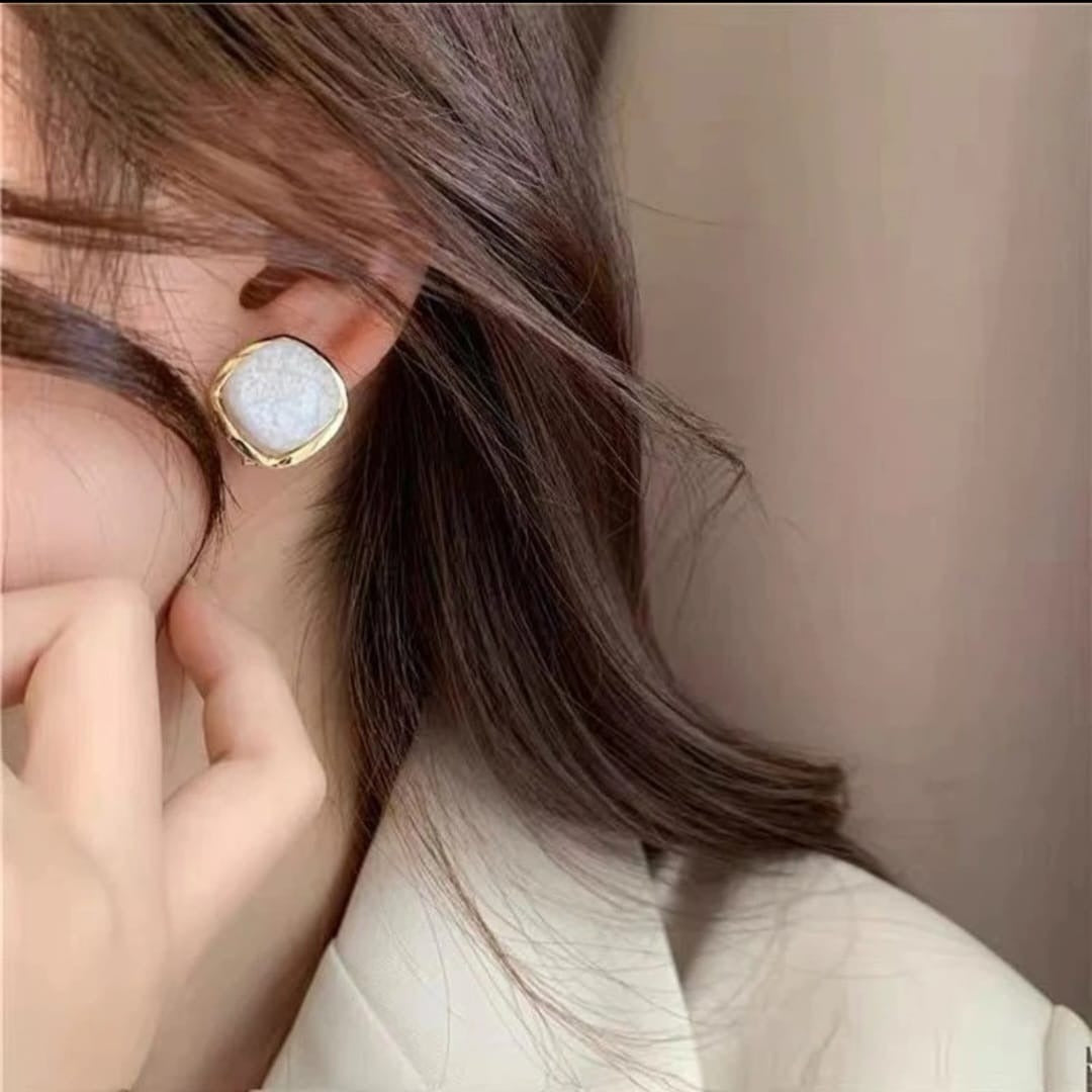Work Place Wonders White Stud Earrings