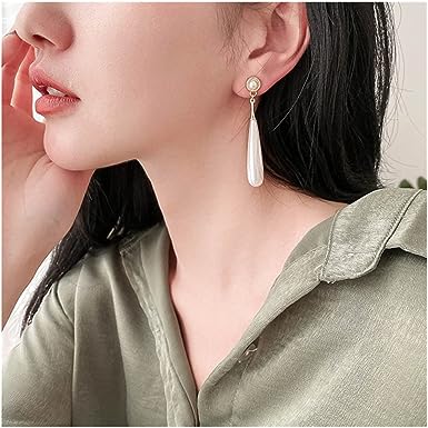 Elegant Long Pearl Drop Earrings