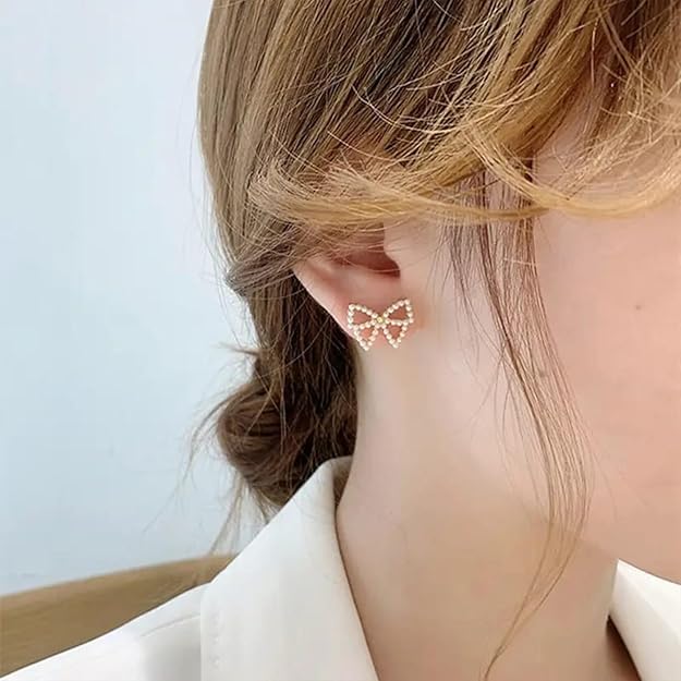 Perky Pearl Bow Earrings