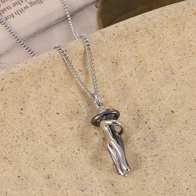 Romantic Hugging Couple Pendant Necklace