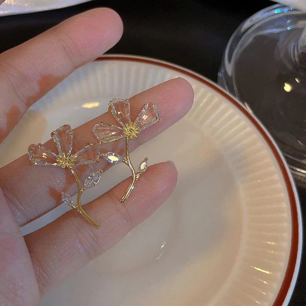 Crystal Flower Earrings