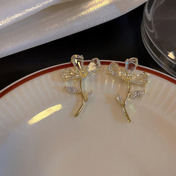 Crystal Flower Earrings