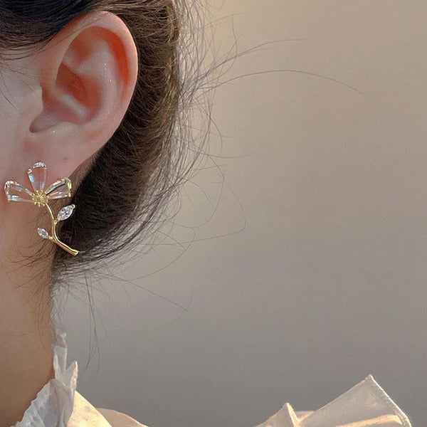Crystal Flower Earrings