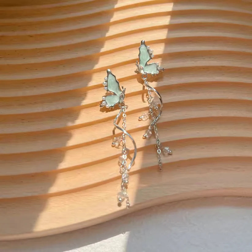 Butterfly Long Statement Earrings