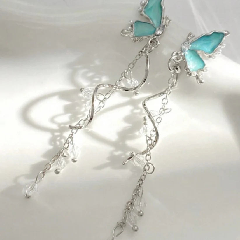 Butterfly Long Statement Earrings