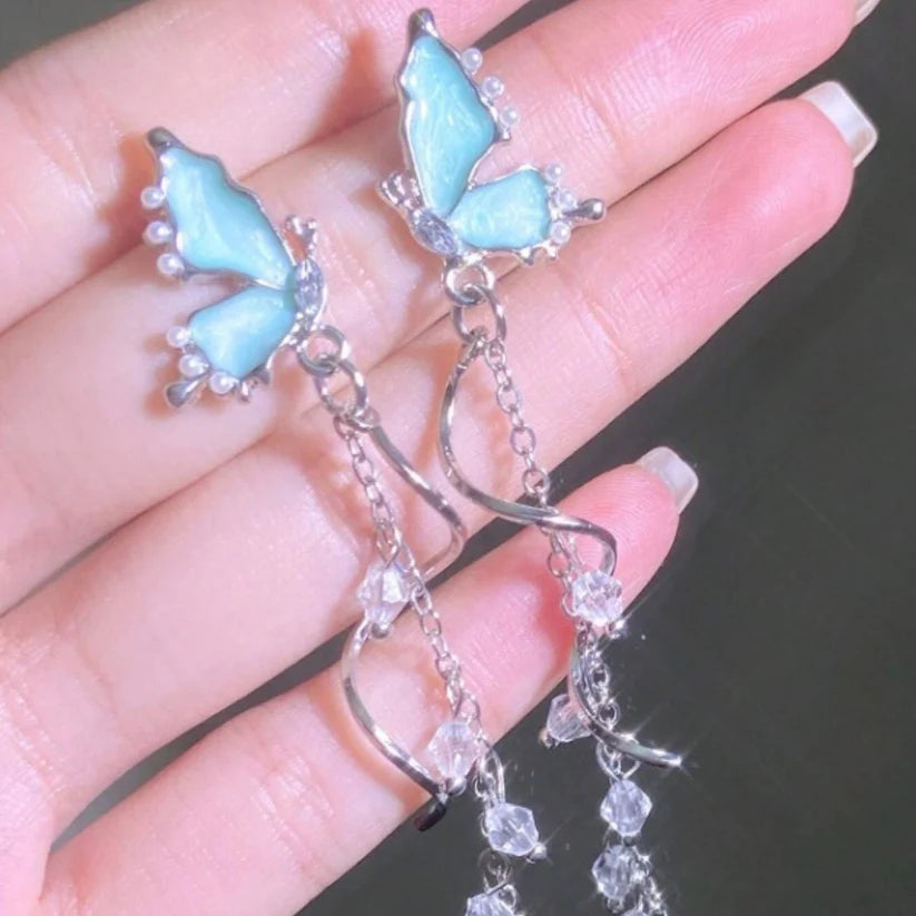 Butterfly Long Statement Earrings