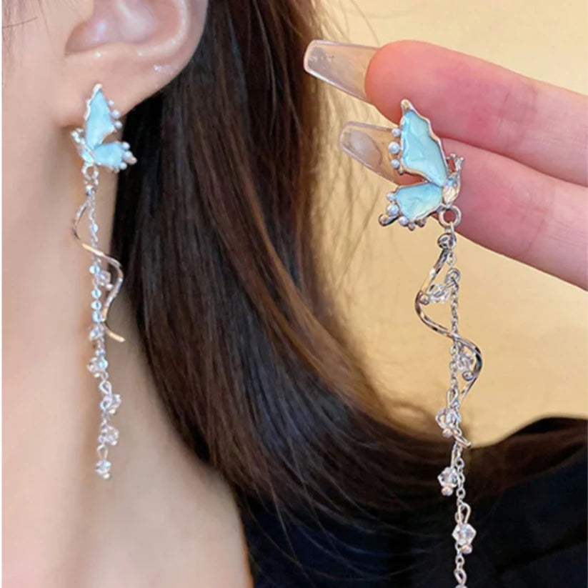 Butterfly Long Statement Earrings
