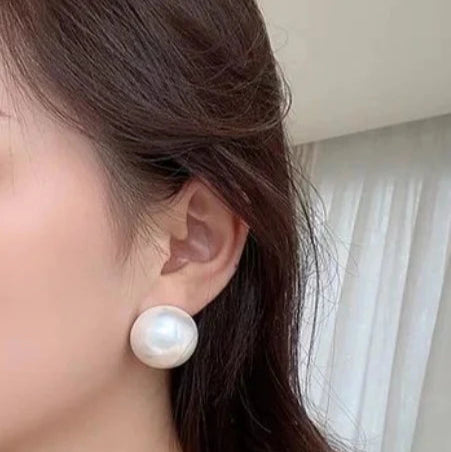 Big Pearl Stud Earrings