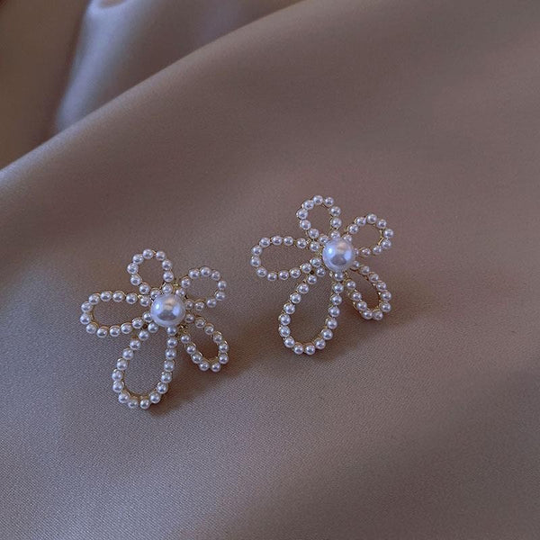 Pearl Blossom Flower Earrings