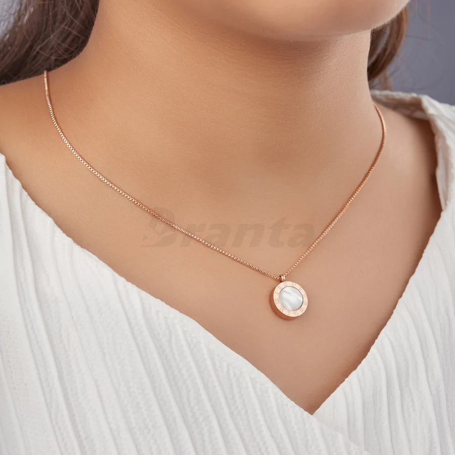 Rose gold Reversible Dial Necklace