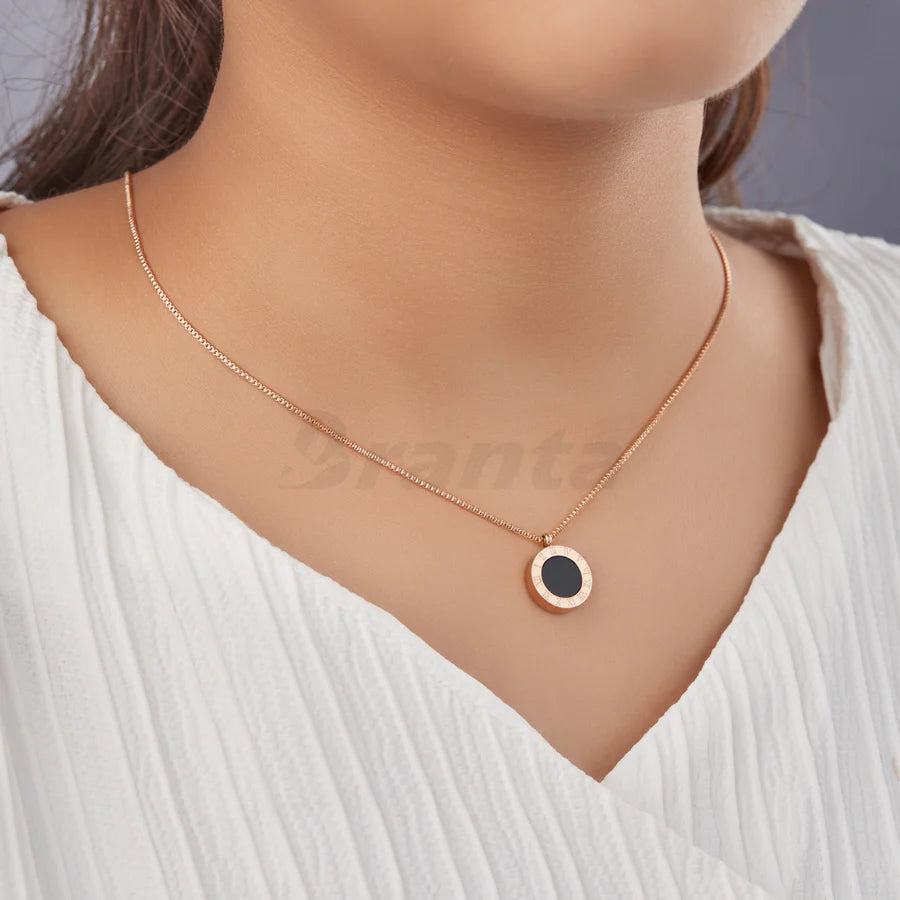 Rose gold Reversible Dial Necklace