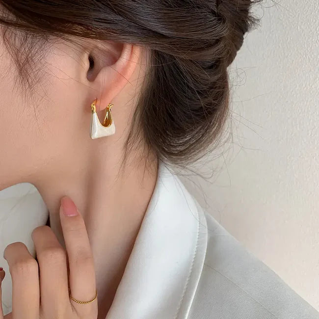 Elegant Handbag Hoop Earrings