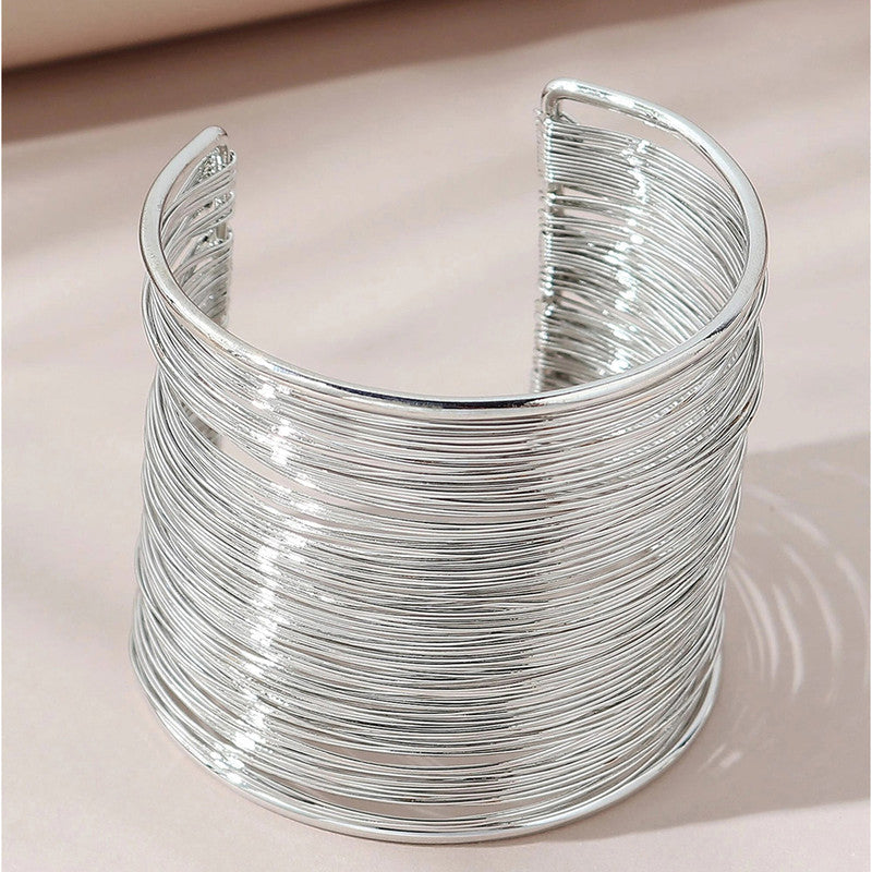 Luxe Boho Silver Plated Cuff Bracelet