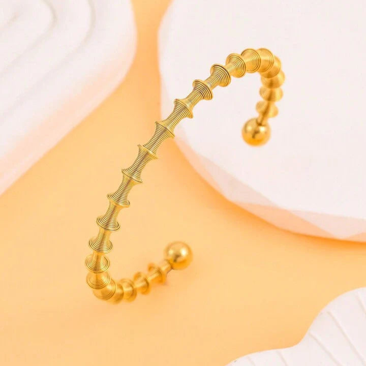 Geometric Spiral Wire Bangle Bracelet