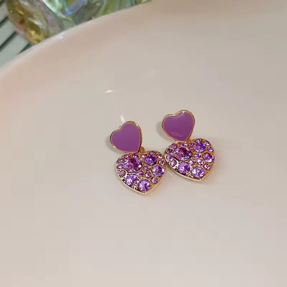 Purple Heart Earrings