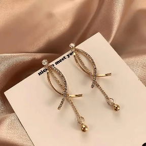 Arch Geometric Crystal Drop Earrings