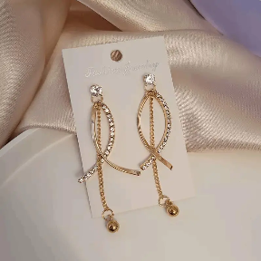 Arch Geometric Crystal Drop Earrings