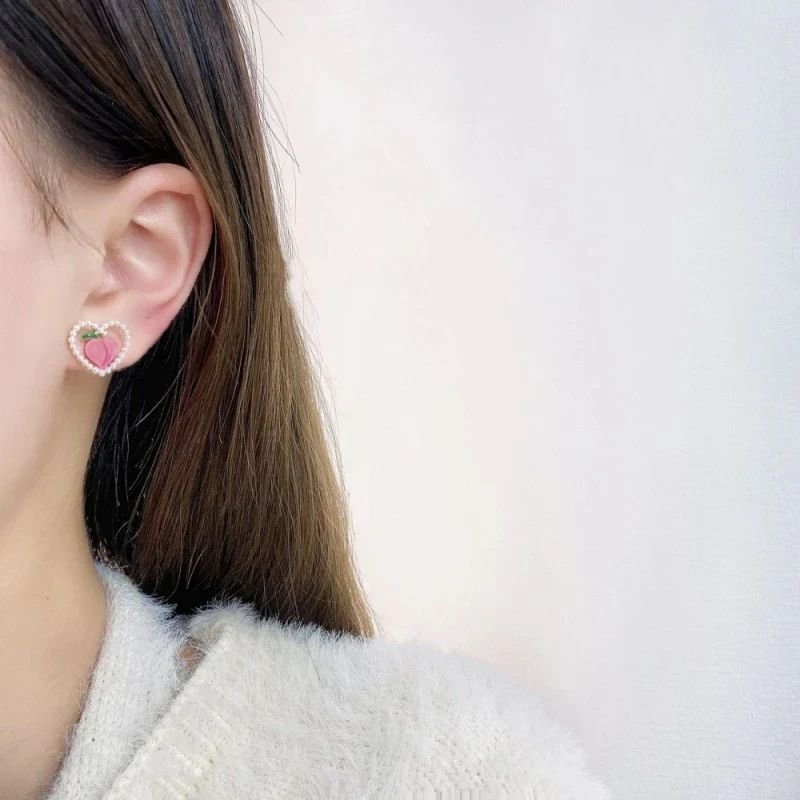 Summer Peach Love Earrings