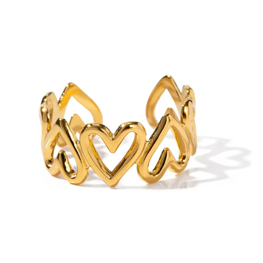 HEART LOOP 18K GOLD PLATED RING