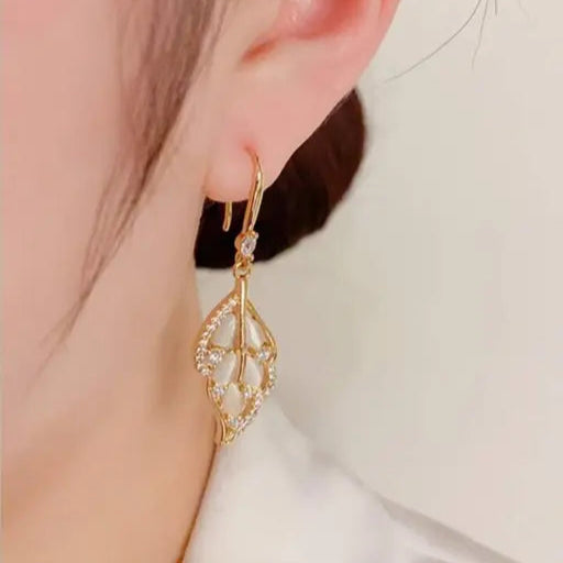 Elegant Leaf Charm Earrings