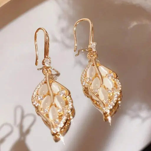 Elegant Leaf Charm Earrings