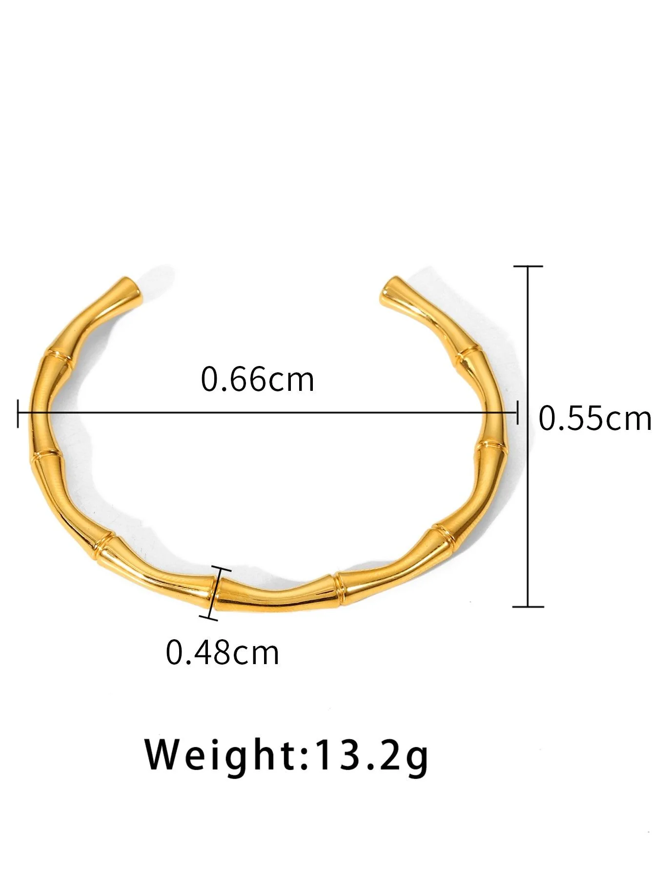 Bamboo Open 18K Gold Plated Kada Bracelet