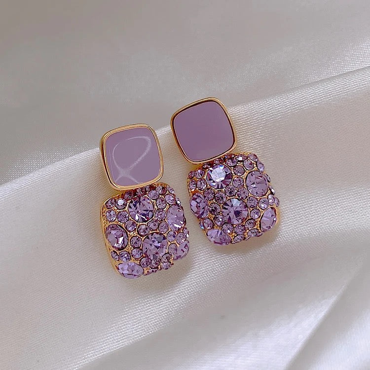 Purple Gemstone Earrings