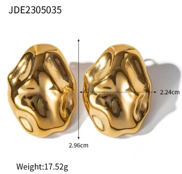 TEXTURED OVAL EARRINGS