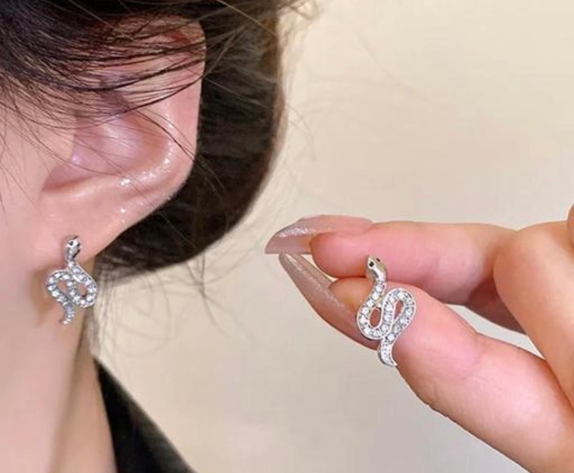 Small Cute Snake Stud Earrings