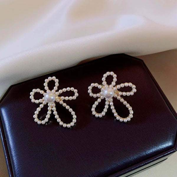 Pearl Blossom Flower Earrings
