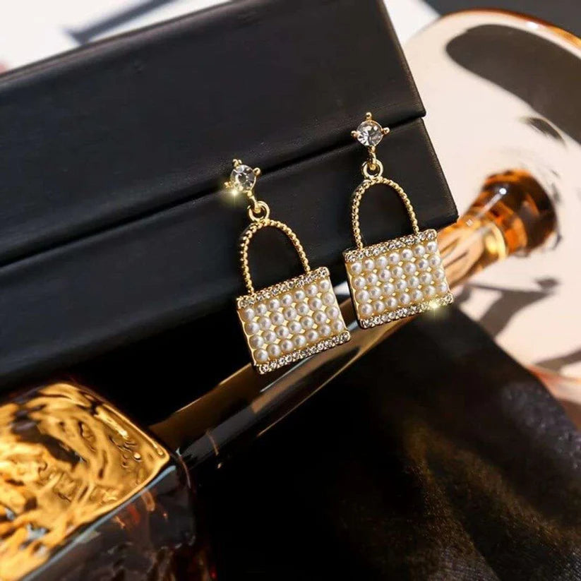 White Pearl Clutch Earrings