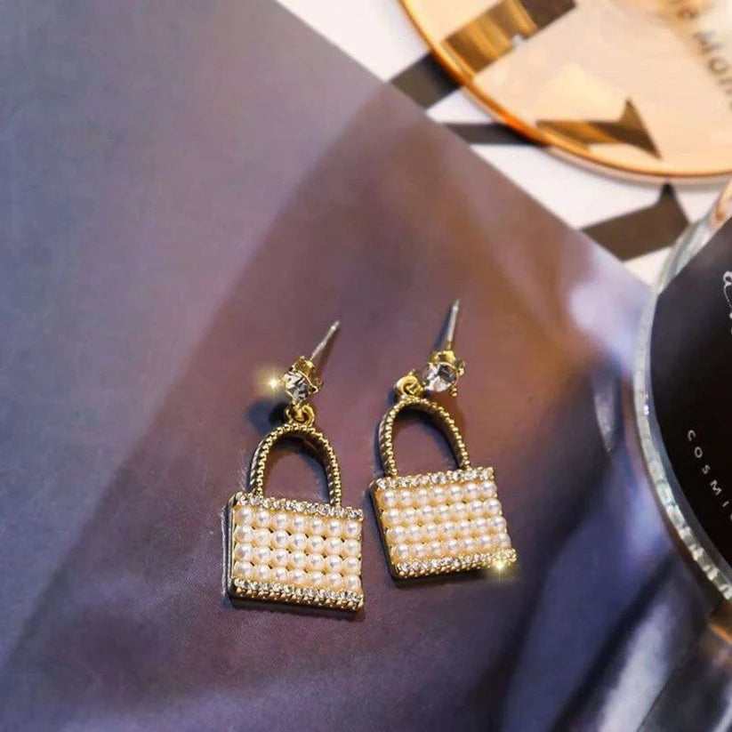 White Pearl Clutch Earrings