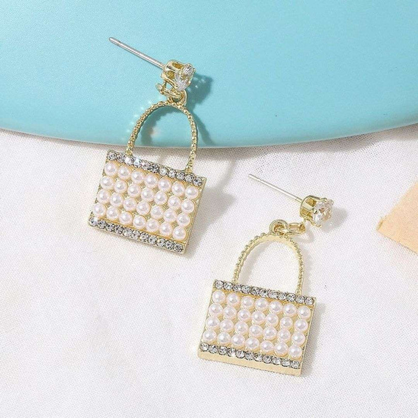 White Pearl Clutch Earrings