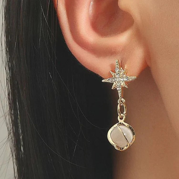 Gold Plated Contemporary Drop Earrings